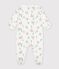 Babies' dog print fleece pyjamas white/multicolor