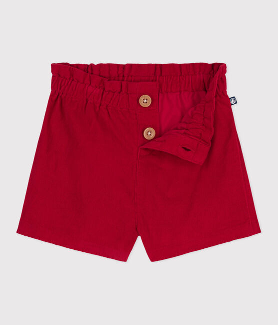 Babies' plain corduroy shorts TERKUIT red