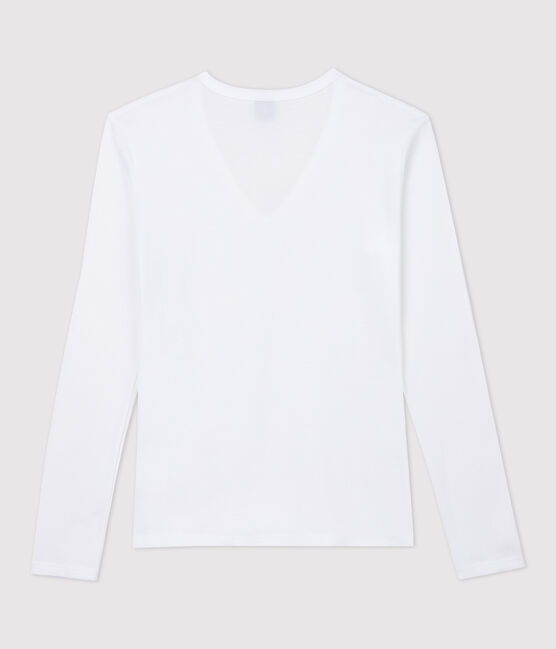 Women's Iconic V-Neck Cotton T-Shirt ECUME white