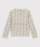 Girls' Long-Sleeved Floral Cotton T-Shirt AVALANCHE white/MULTICO