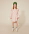 Girls' long-sleeved tube knit dress Ecru/pink
