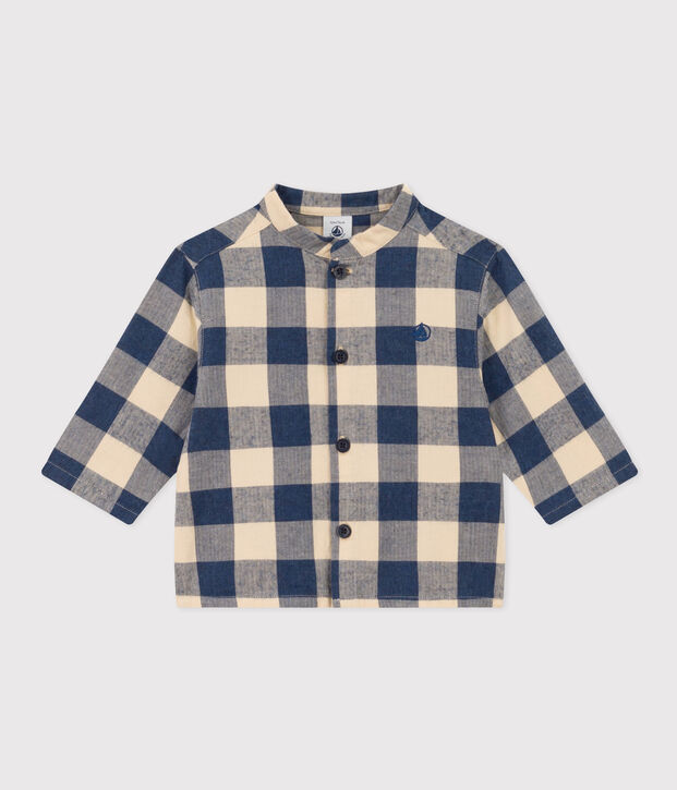 Babies' Checked Flannel Shirt blue/ecru