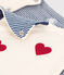 Babies' Reversible Heart Patterned Sleeveless Cotton Cardigan AVALANCHE white/MULTICO
