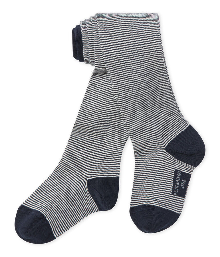 Girls' Tights SMOKING blue/MARSHMALLOW white