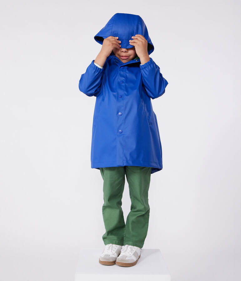 Children's long raincoat in two colours blue/green