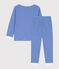 Children's Unisex Pinstriped Cotton Pyjamas PERSE blue/MARSHMALLOW white