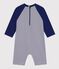 Babies' UV-protection swimming onesie blue/white