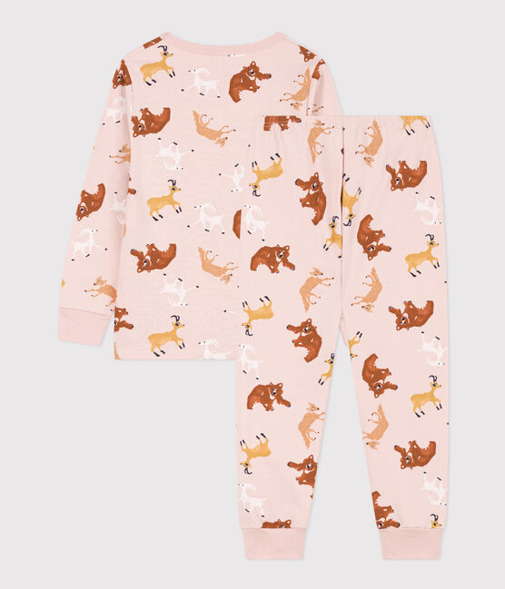 Children's Unisex Animal Fleece Pyjamas SALINE pink/MULTICO white