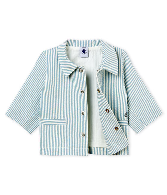 Baby boys' striped jacket FONTAINE blue/MARSHMALLOW white
