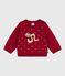 Wool and cotton knit jumper for babies CORRIDA red