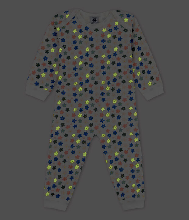 Babies' Glow-In-The-Dark Cotton Footless Sleepsuit white/multicolor