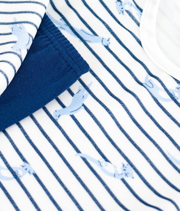 Pyjama  en velours white/blue/multicolor