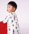 Babies' Christmas-print fleece pyjama suit with a back opening white/multicolor