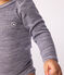Babies' long-sleeved body in wool and cotton SOIR blue/MARSHMALLOW
