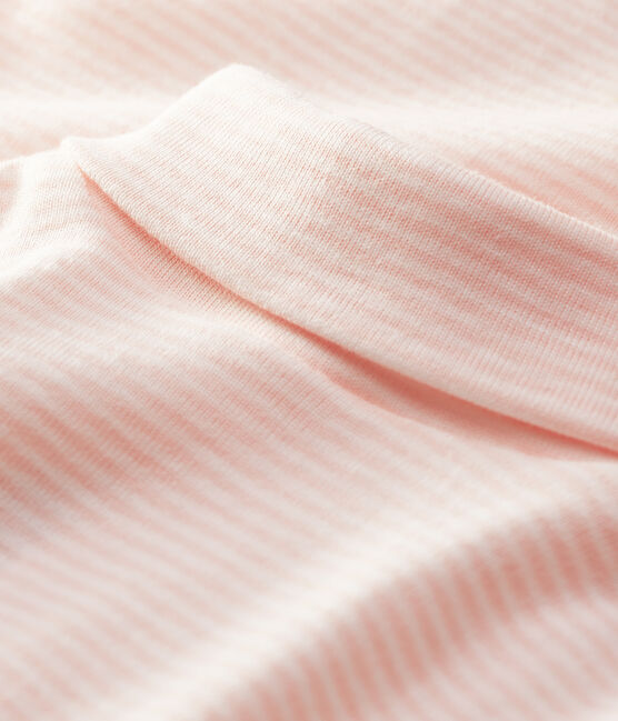 Baby's long-sleeved roll-neck bodysuit MINOIS pink/MARSHMALLOW white