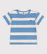 Babies' short-sleeved stripy cotton T-shirt