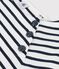 Women's Buttoned Cotton Breton Top MARSHMALLOW white/SMOKING blue