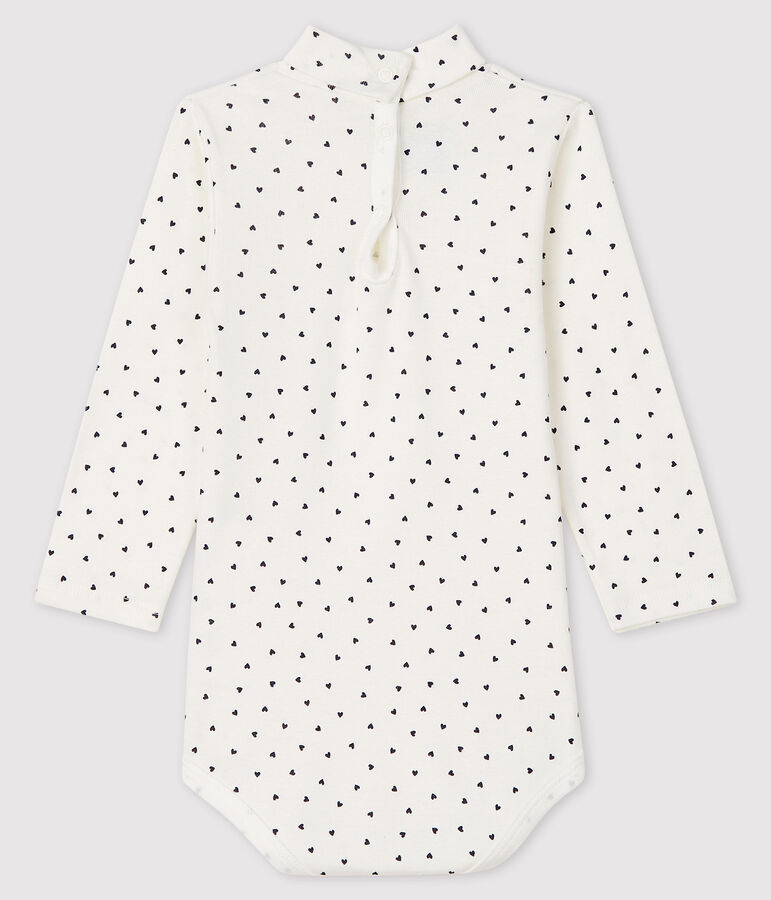 Babies' Long-Sleeved Roll-Neck Bodysuit white/blue