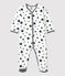 Baby Girls' Blue Starry Velour Sleepsuit MARSHMALLOW white/MEDIEVAL blue