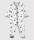Baby Girls' Blue Starry Velour Sleepsuit