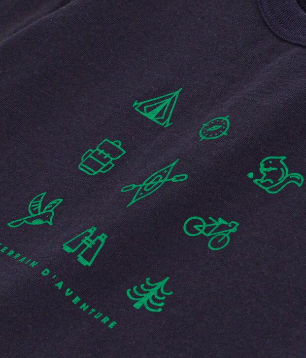 Babies' Short-Sleeved Lightweight Jersey T-Shirt blue/multicolor