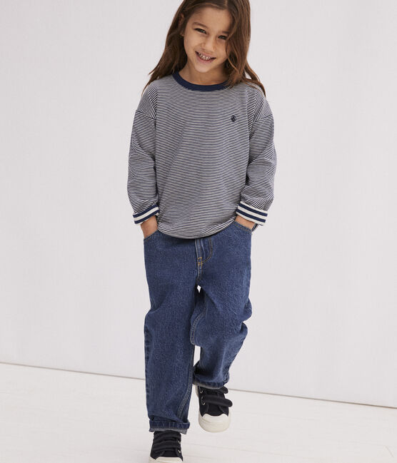 Boys' Long-Sleeved Tube Knit T-Shirt MEDIEVAL blue/MONTELIMAR