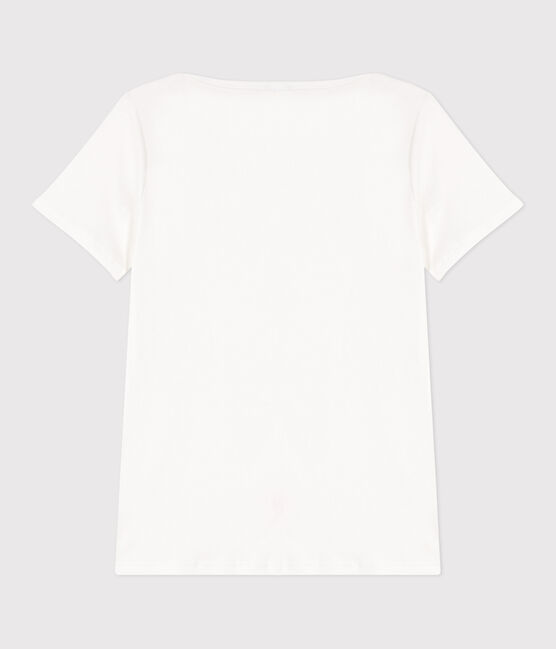 Iconic Women's Admiral Collar Cotton T-Shirt  ECUME white