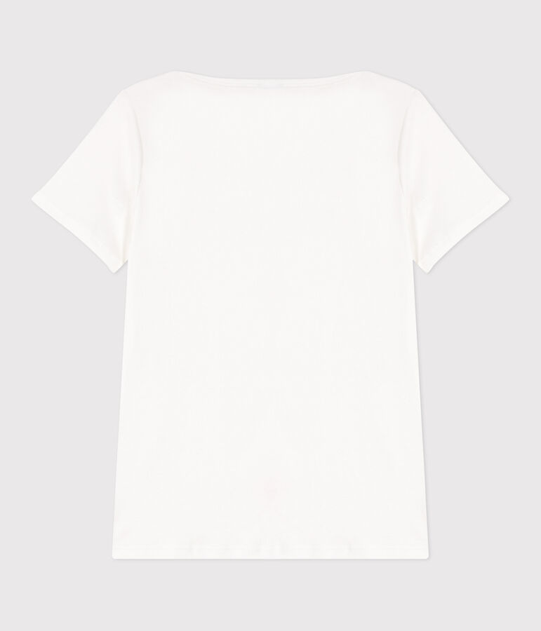Iconic Women's Admiral Collar Cotton T-Shirt ECUME white