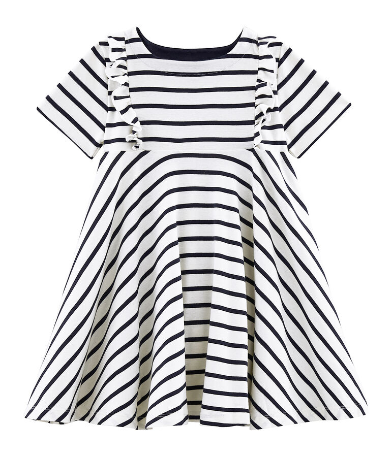 Girls' Dress COQUILLE beige/ABYSSE blue