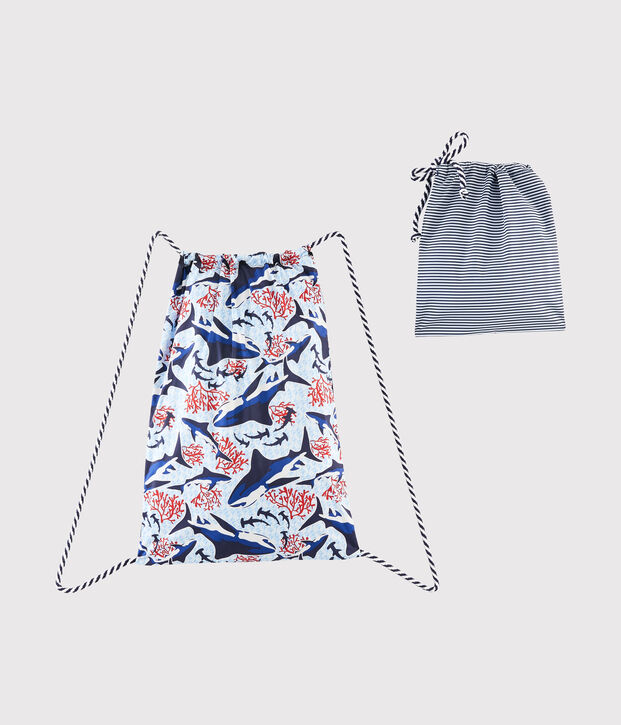 Lightweight backpack for boys white/multicolor