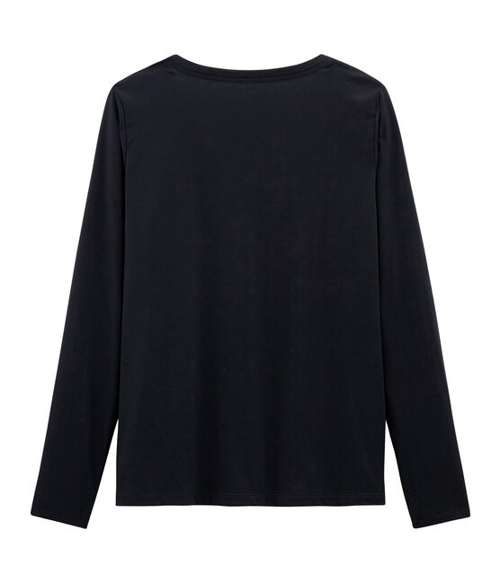 Women's Long-Sleeved Sea Island Cotton T-Shirt MARINE blue