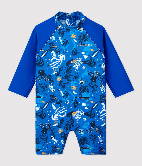 Baby Boys' UV-Proof Eco-Friendly Swimsuit SURF blue/MULTICO white