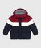Children's plain colourblock puffer jacket SMOKING blue/MULTICO white