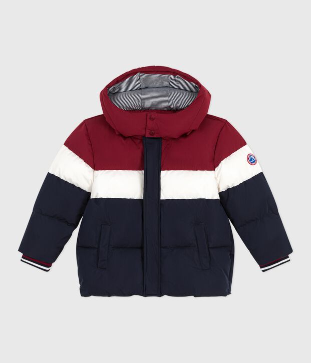 Children's plain colourblock puffer jacket blue/multicolor