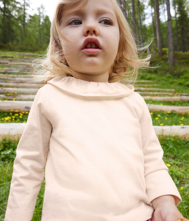 Babies' Long-Sleeved Jersey Blouse Ecru