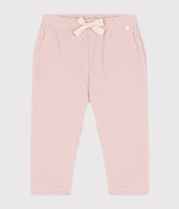 Babies' Plain Tube Knit Trousers pink