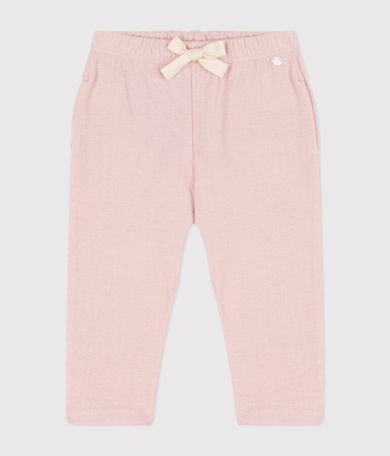 Babies' Plain Tube Knit Trousers pink