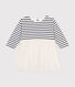 Babies' dress in stripy tube knit and tulle