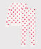 Women's Heart Themed Cotton Pyjamas MARSHMALLOW white/TERKUIT red