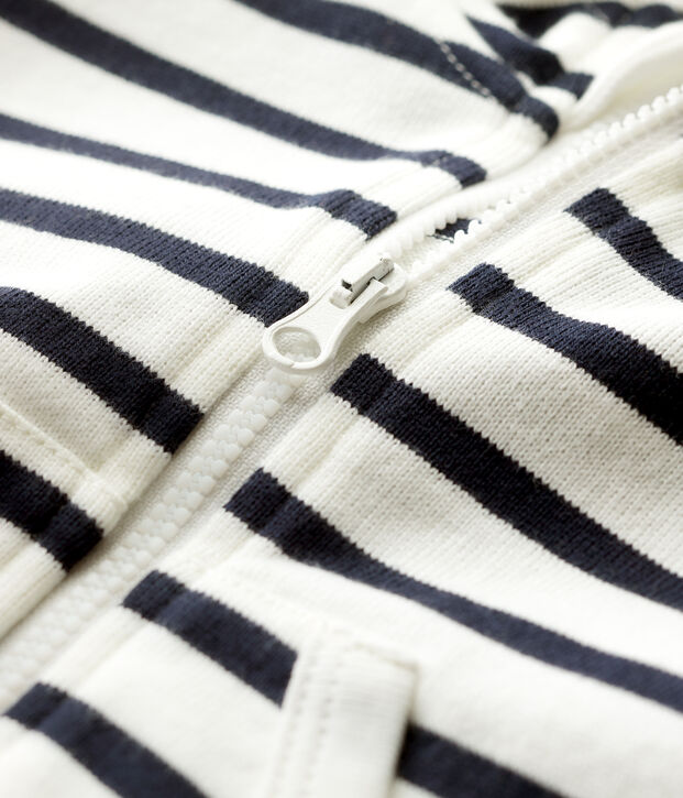 Baby Boys' Jersey Hoodie white/blue