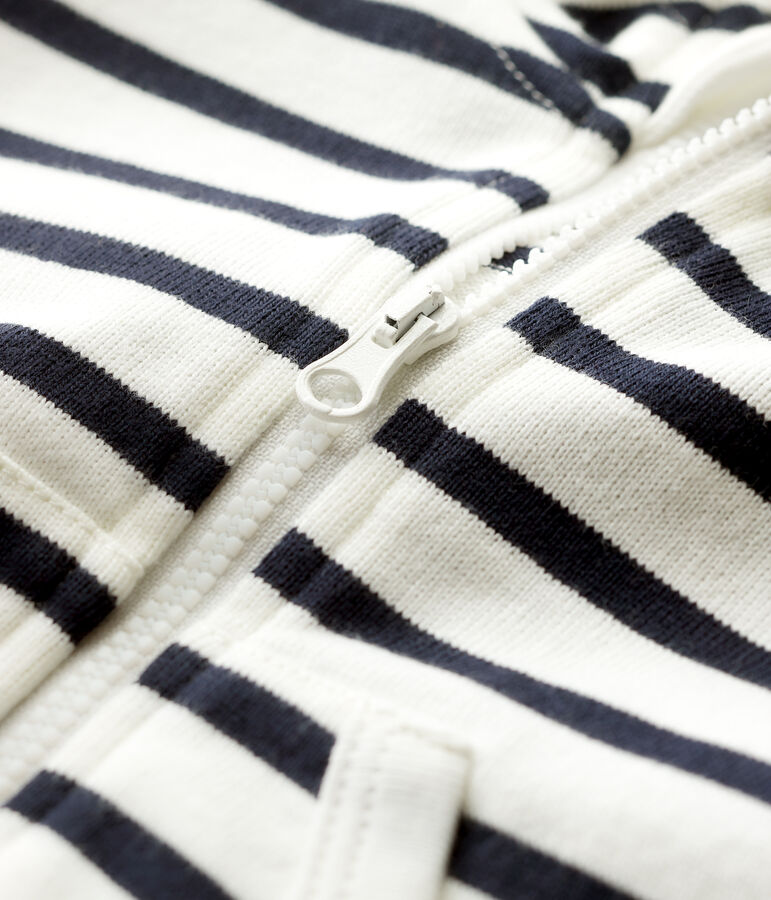 Baby Boys' Jersey Hoodie MARSHMALLOW white/SMOKING blue