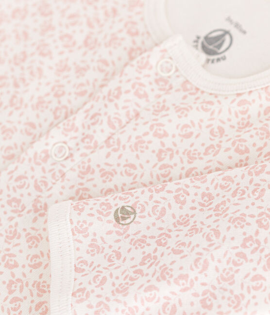 Babies' Footless Cotton Bodyjama MARSHMALLOW /PANTY