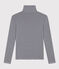 Women's Iconic Cotton Roll Neck T-Shirt SMOKING blue/MARSHMALLOW white
