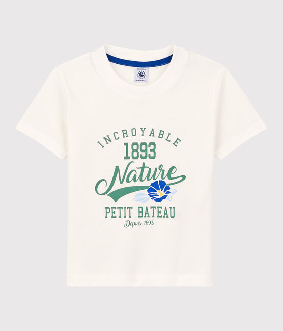Boys' Short-Sleeved Jersey T-Shirt MARSHMALLOW white