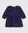 Babies' long sleeved floral-print cotton dress blue/multicolor