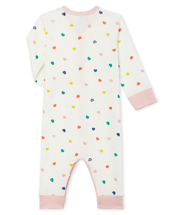 Baby Girls' Footless Ribbed Sleepsuit white/multicolor
