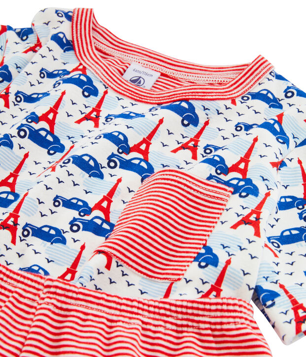 Boys' Ribbed Short Pyjamas white/multicolor