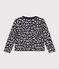 Girls' printed quilted tube knit cardigan SMOKING blue/AVALANCHE