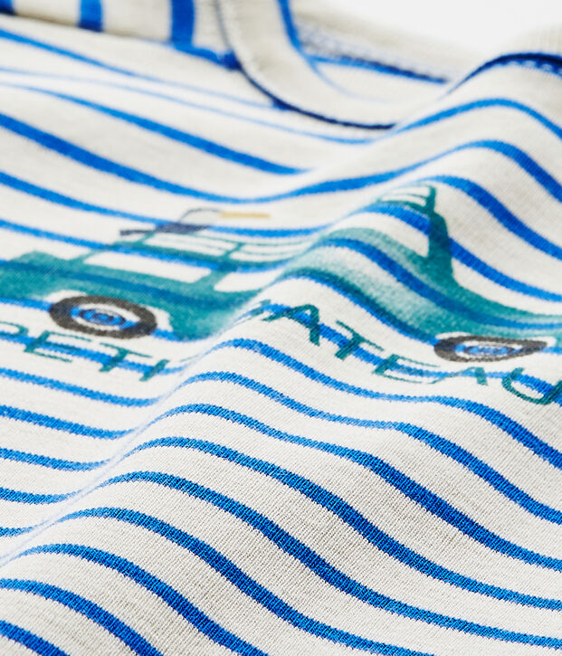 Baby boy's sailor romper beige/blue