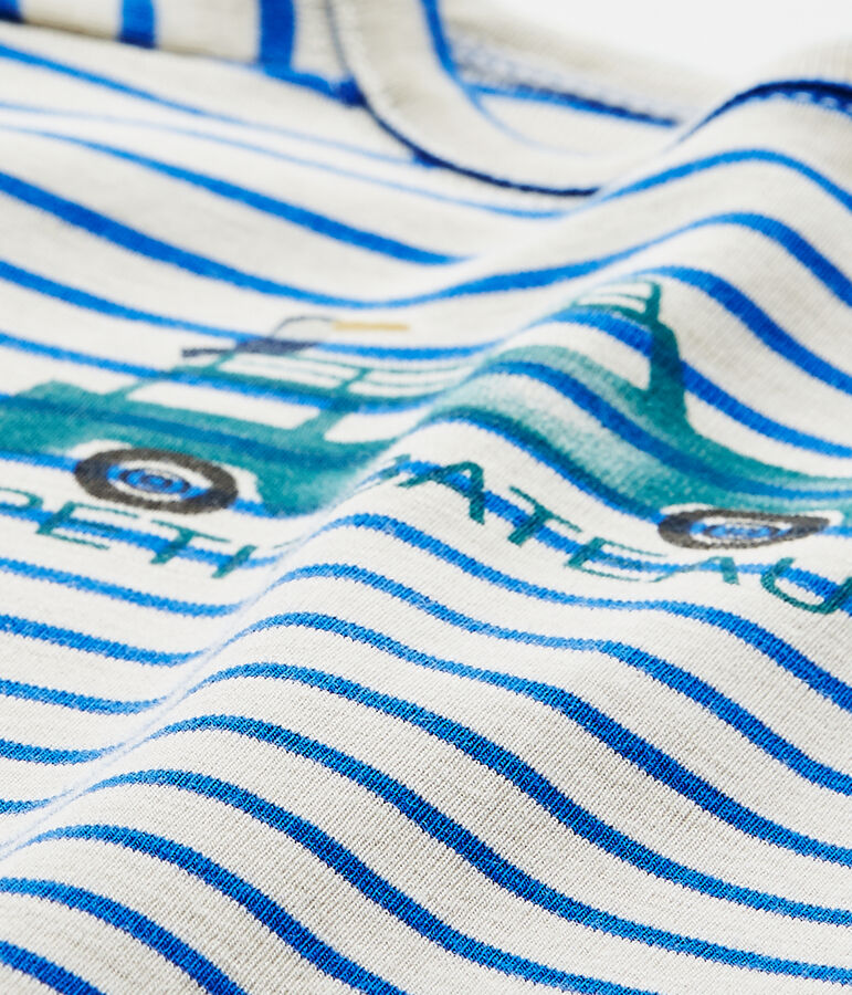 Baby boy's sailor romper beige/blue